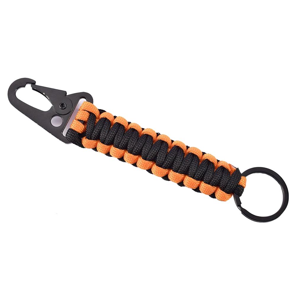 Paracord Keychain Outdoor Carabiner Survival Keyring Rope Backpacking Backpack Lanyard Climbing Caving Key Holder