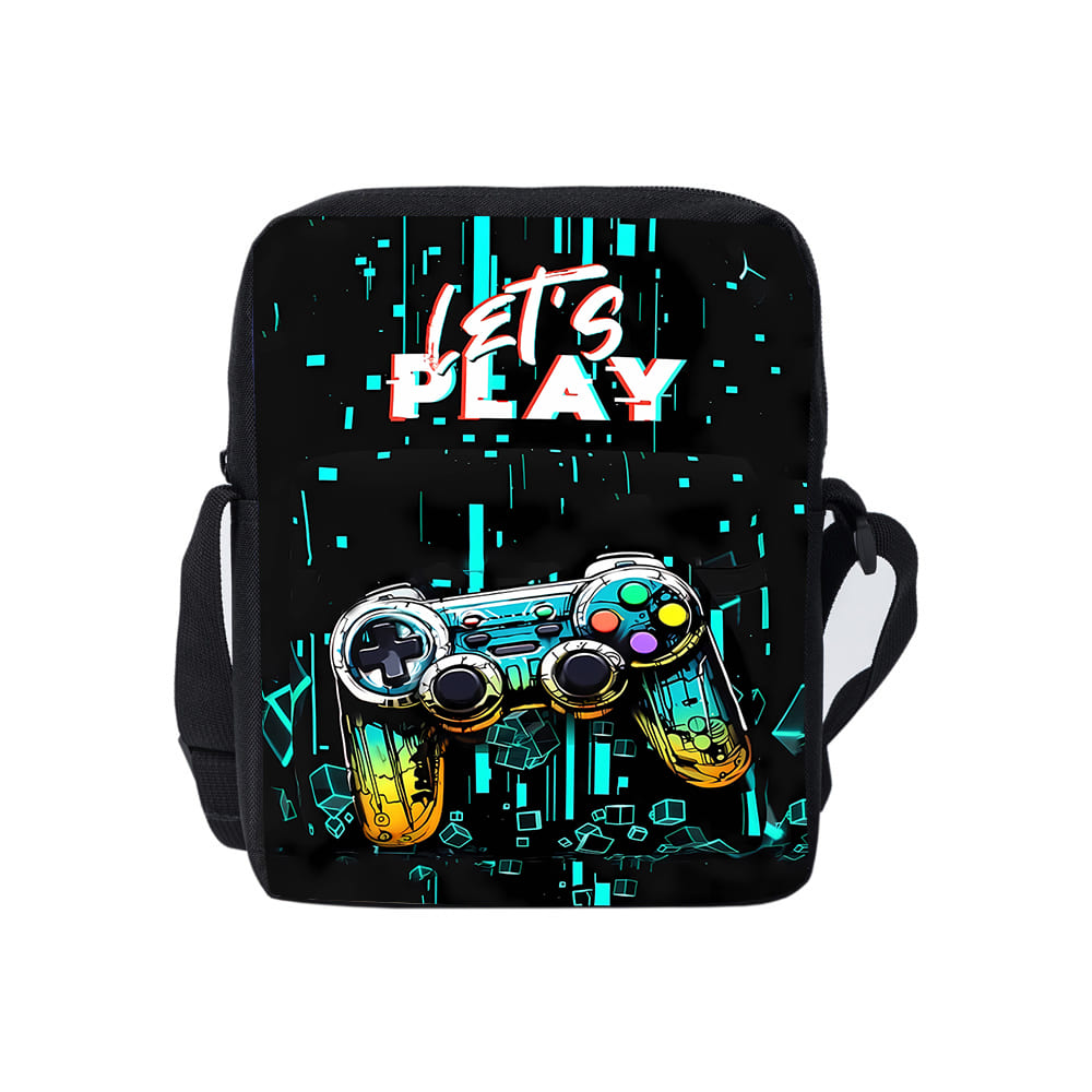 Borsa a Tracolla Singola Quotidiana con Design Gamepad per Bambino/Bambina Migliori Regali Borsa a Tracolla Casual Piatta 2D Cartoon