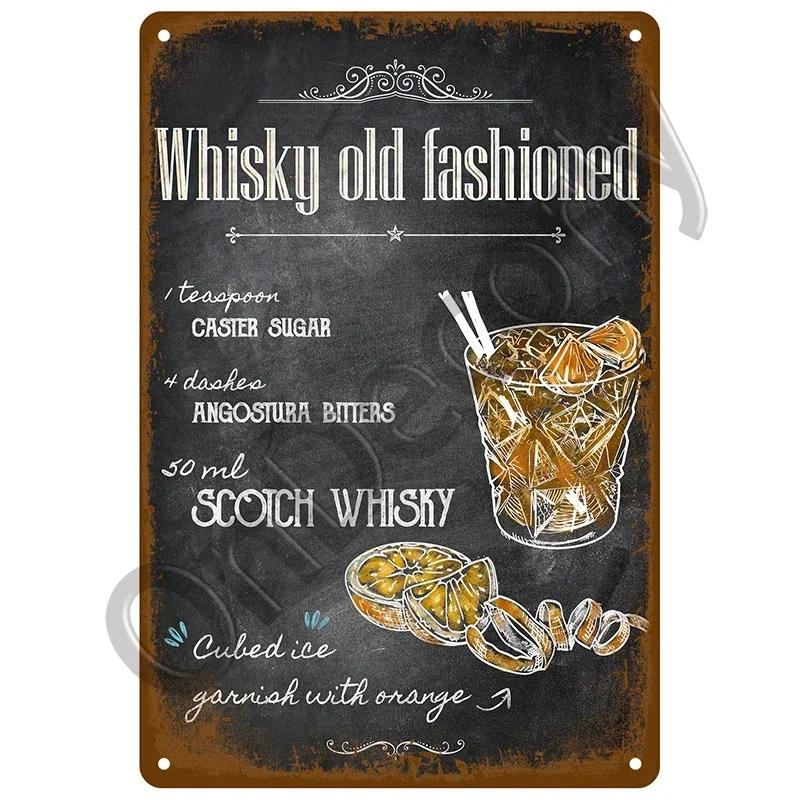 Retro Drink Plaque Art  Beer Wine  Whiskey Decor for Bars  Man Caves