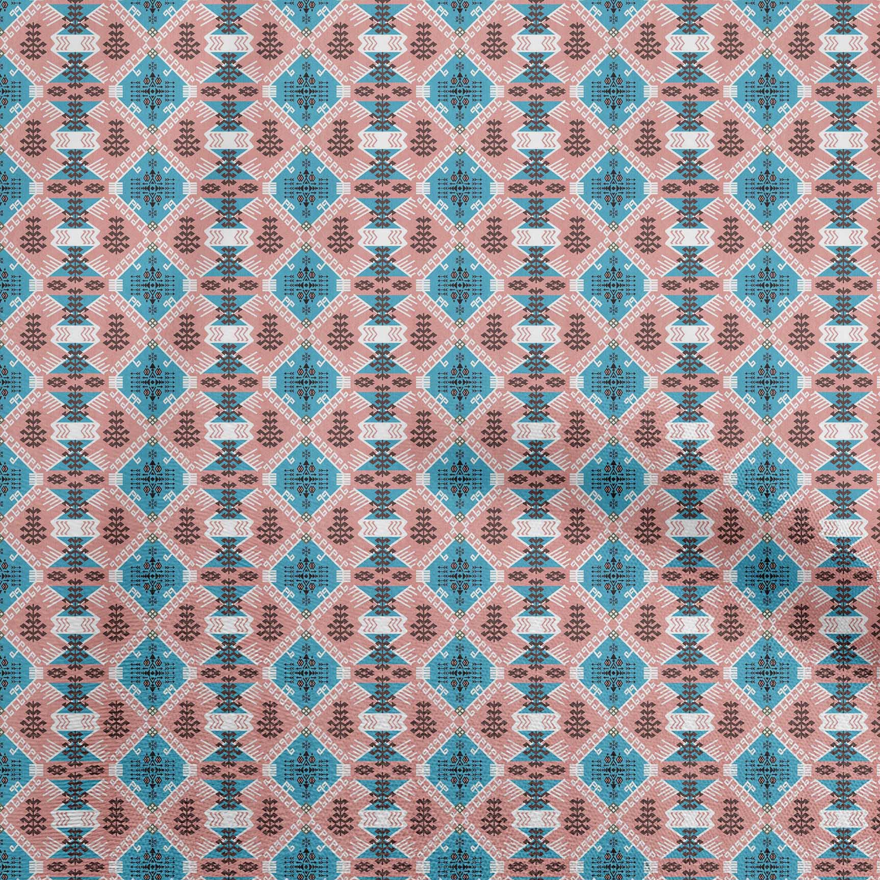 

OneOone Cotton Flex Grey Fabric Asian Kilim Швейні Ремісничі проекти Друк на тканині 40 дюймів 42 Inch Wide - Viscose Chiffon чирок синього кольору