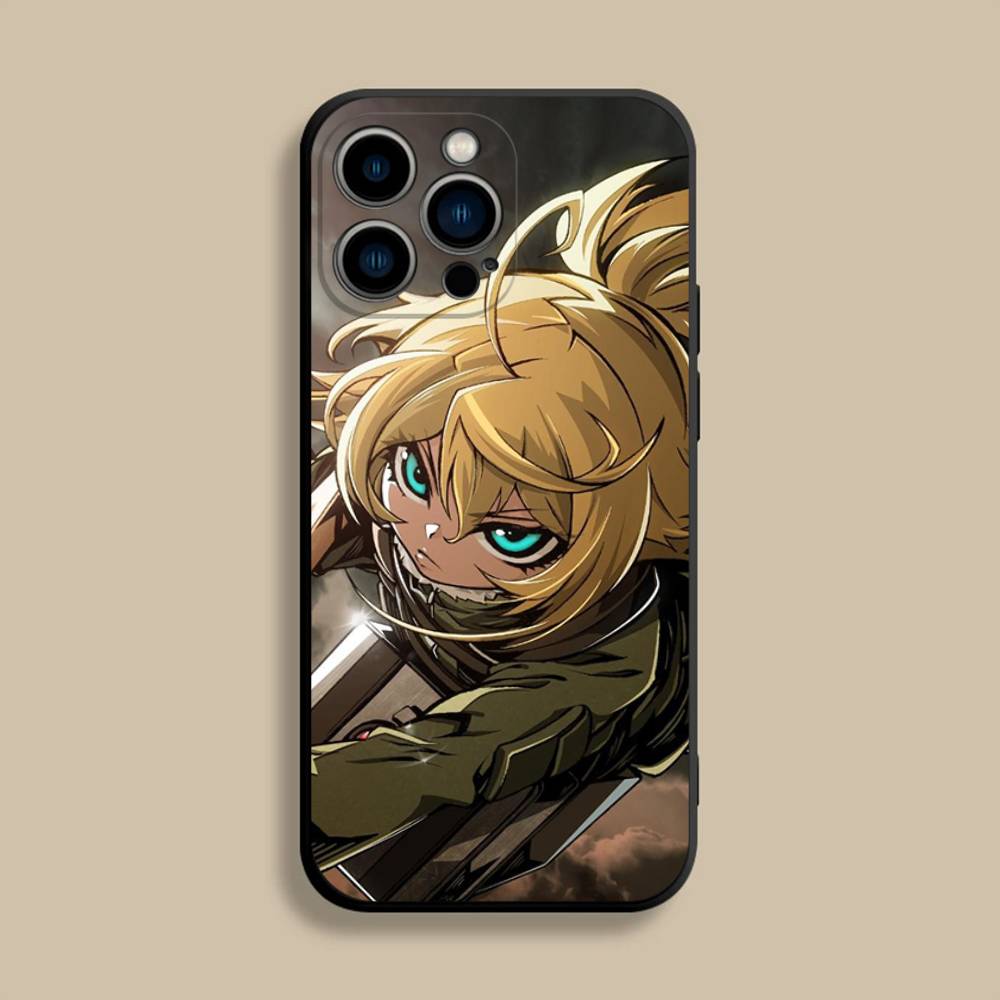 Anime Y-Youjo S-Senki Phone Case For iPhone 17,16,15,14,13,12,Pro,Max,Plus,E,SE4,Air,Mini Black Soft Cover