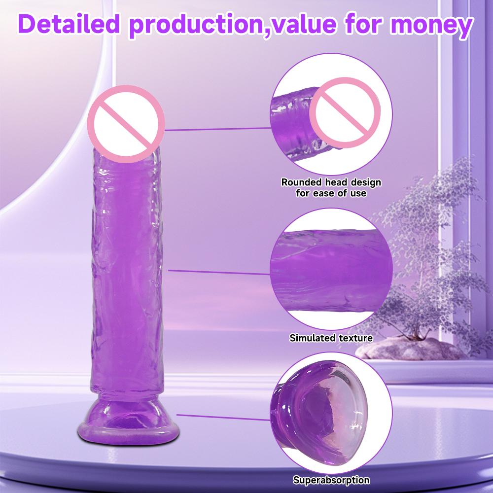 Jelly Dildos TPE Penis with Suction Cups G-Spot Anal Plugs, Female Masturbators, Sex Toys, Unisex Adult Sex Toys