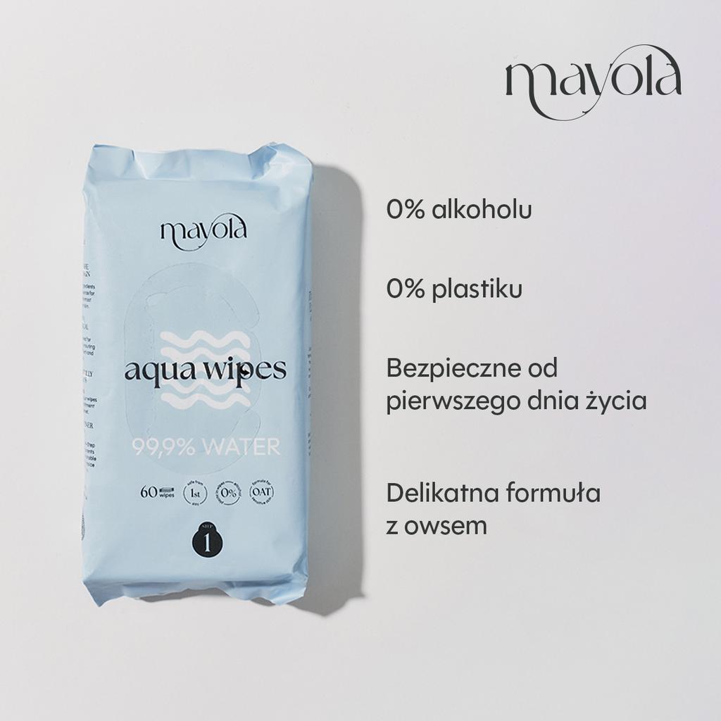 Wet wipes with oats 99.9% water plastic-free 60 pcs Mayola