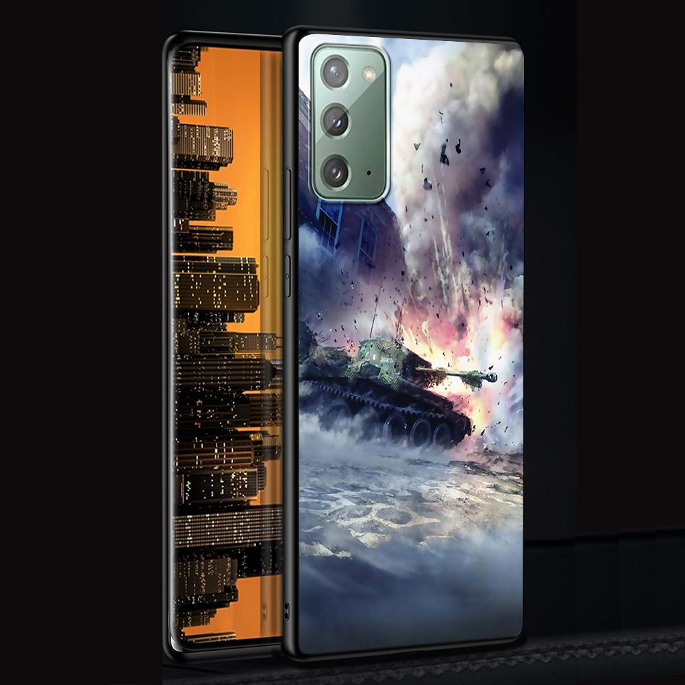 Tanks Fighter Warship Case for Samsung Galaxy Note 20 Ultra 10 Lite 9 8 A53 A52 A12 S22 S21 FE S20 Plus TPU Black Phone Cover