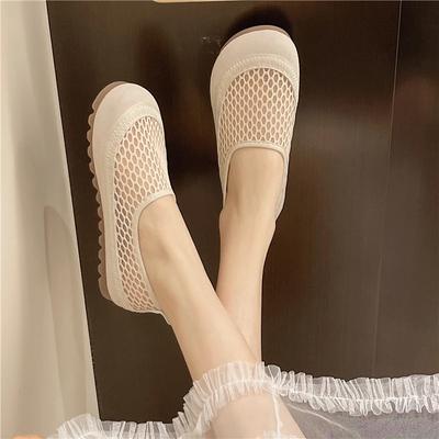 Chaussures Plates à Bout Rond pour Femmes Chaussures Décontractées à Enfiler Mocassins Antidérapants Nouveaux Ballerines en Maille Grande Taille Chaussures d'Été Respirantes pour Femmes
