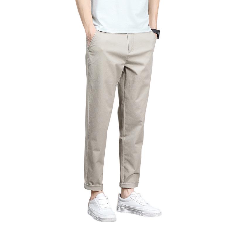 Men's 2023 Spring/Autumn Loose Straight Cotton Casual Trousers - Trendy Korean All-Match Style