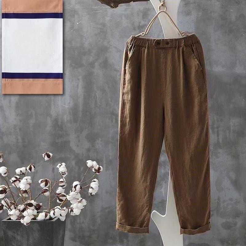 Móda Jednobarevné Volné Ležérní Harémové kalhoty pro ženy Jaro a léto Jednoduché Velké kalhoty Široké nohavice Dámské Kapsy Vysoký pas Dámské kalhoty Novinka 26286