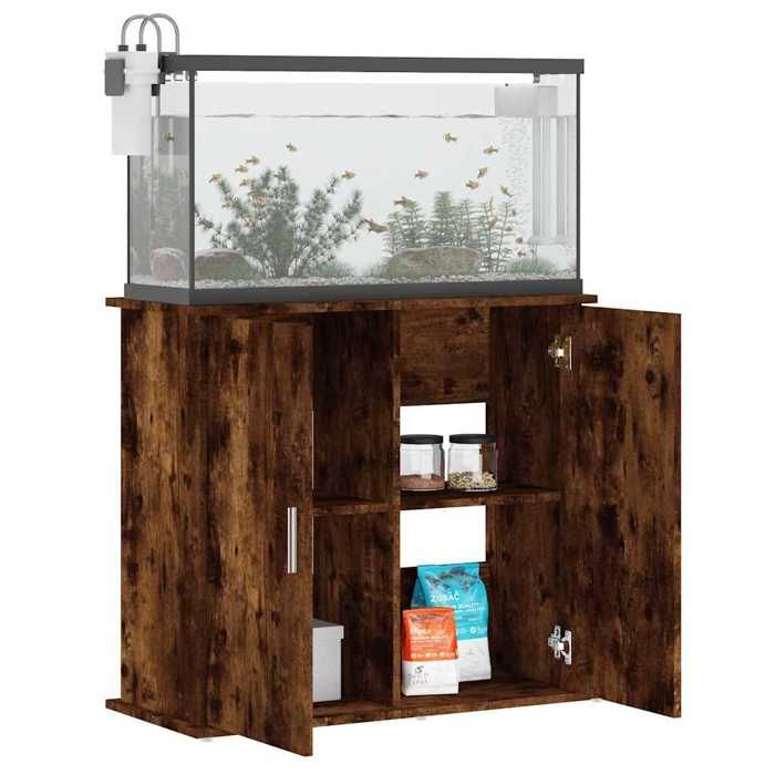 VidaXL Aquarium Stand Smoked Oak 81x36x73 Cm Engineered Wood 833628