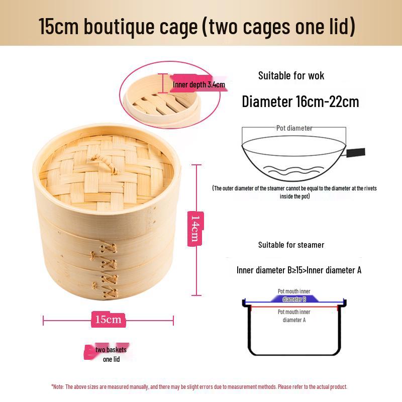 Mini Bamboo Xiao Long Bao Steamer with Steaming Grid for Dumplings