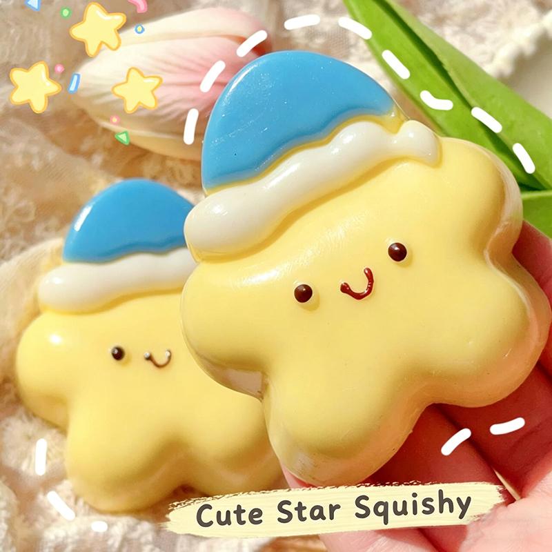 Toys Mochi Cute Star Squishy Slow Rebound Stress Relief Fidget Soft Squishy Sensory Anti-Stress Squish Squeeze Surprise Gift Present