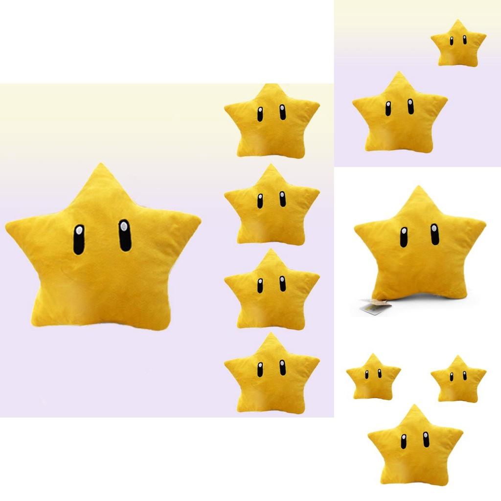Super Mario Yellow Star Plush Toy 30cm Short Furry Figure