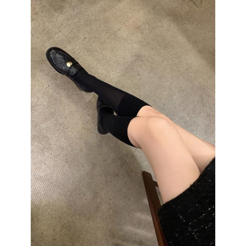 [] Soft sheepskin~ Rhombus love buckle thick heel lazy women's single shoes