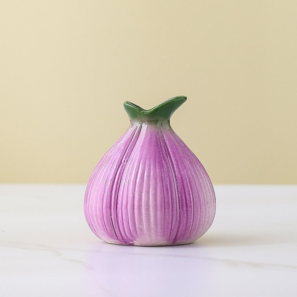 Cute Hydroponic Flower Holder Ceramic Flower Pot Desktop Ornament Onion Vase  Living Room