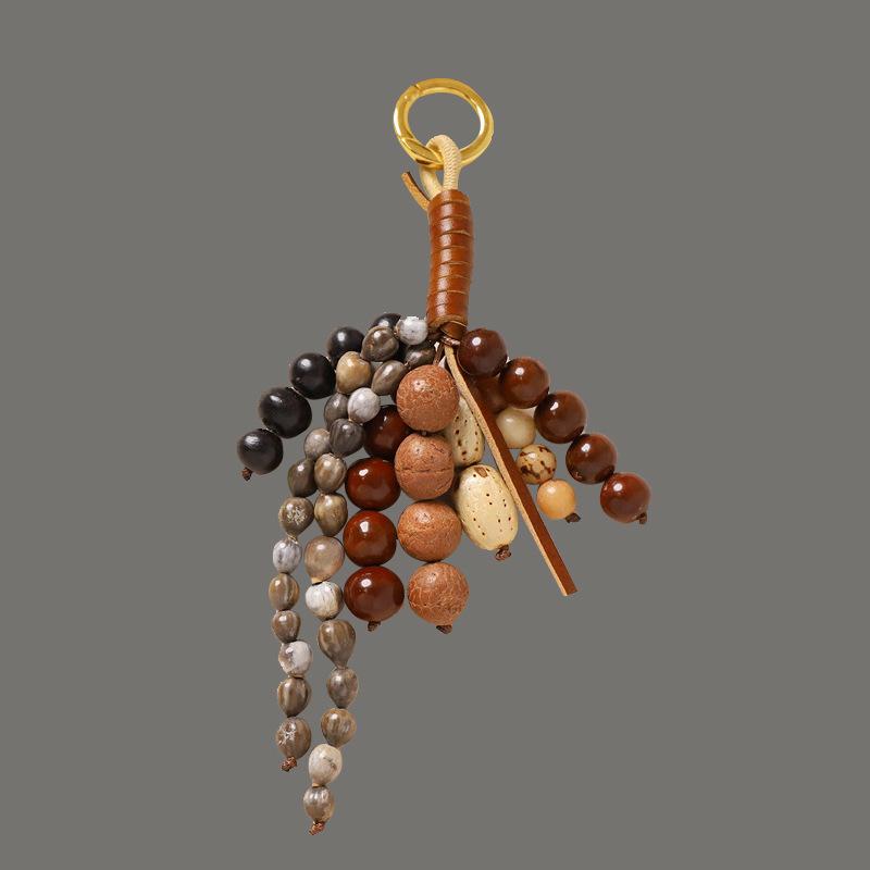 Seil Kordel Tasche Auto Schlüsselanhänger Glücksbringer Bodhi Perlen Rucksack Anhänger Schlüsselring Für Frauen Charme Ornamente