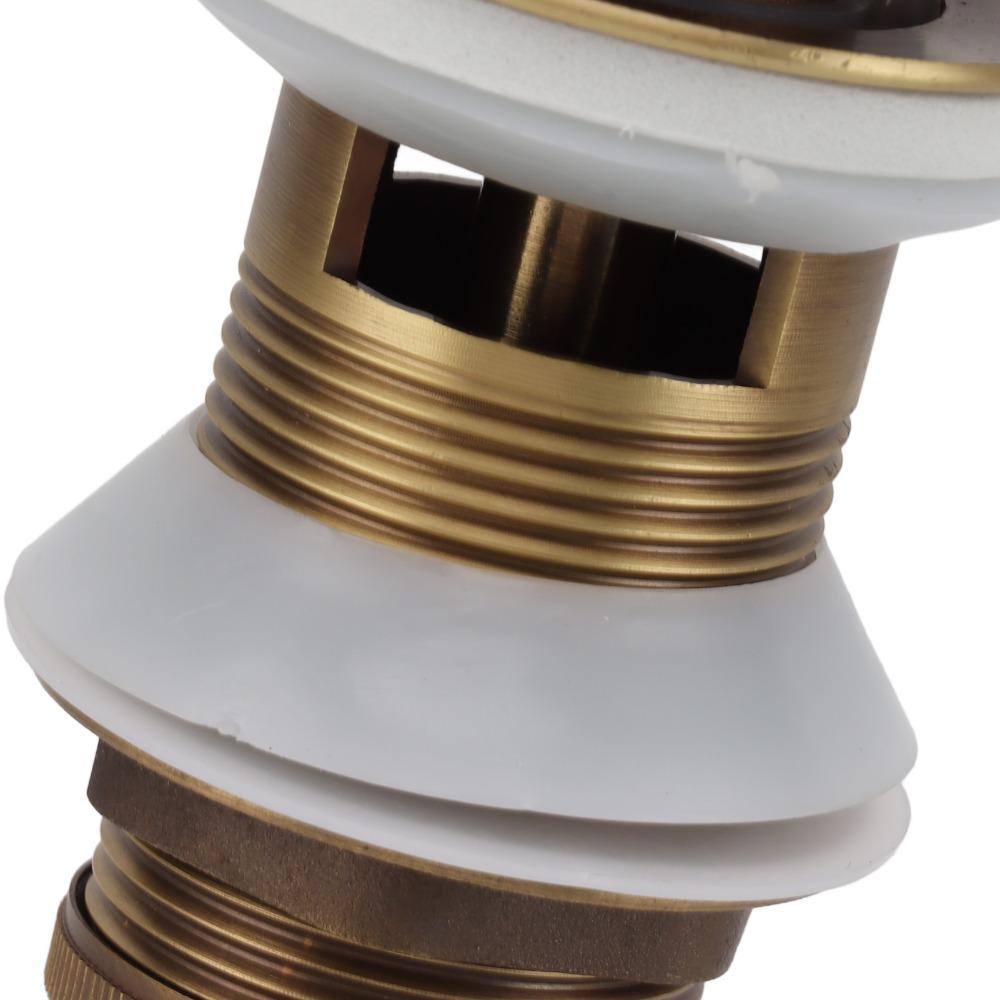 Antique Brass Sink Drain Push Bounce Sink Drain Stopper Bathroom Drain Stopper  For Bathroom
