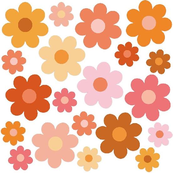 Whaline 54Pcs Flower Cut-Outs Back to School Colorful Floral Bulletin Board Decorations 5.9in and 3.1in Summer Paper Flowers Cutouts Cute Classroom