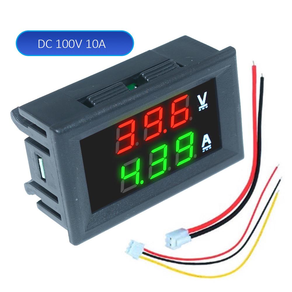 0.28" Mini Digital Voltmeter Ammeter DC 100V 10A 50A 100A Panel Amp Volt Voltage Current Meter Tester Dual LED Display 3 Bit