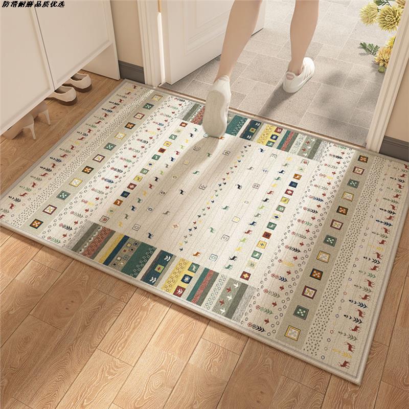 American Retro Floor Mat Crystal Velvet Bathroom Entry Floor Mat Doorway Water Absorbing Anti-Slip Carpet Home Decoration