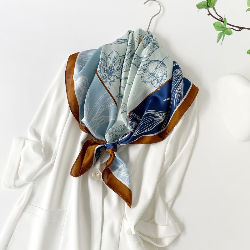 Headscarf Silk Scarf 90cm Women's Headscarf New Versatile Satin Thin Large Square Scarf