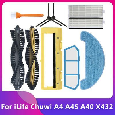 ILife Chuwi A4 A4S A40 X432 Rulo Ana Yan Fırça Mop Bezi Hepa Filtre Süzgeç / Amibot Spirit H2O Robot Süpürge Kiti İçin Uygun