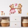 Couple Bears Love Balloons Wall Sticker for Bedroom Living Room Shop Background Removable Self-Adhesive Decoration