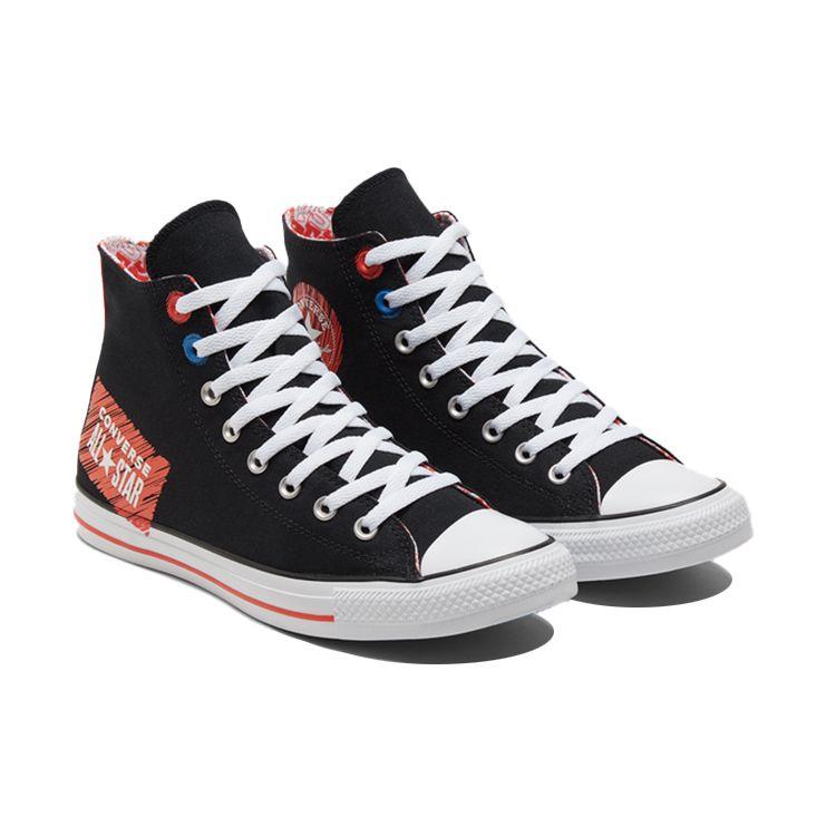 Converse Chuck Taylor All Star Pohodlné Všestranné Vysoké Plátěné Boty Unisex Tenisky Černá Červená 171963C