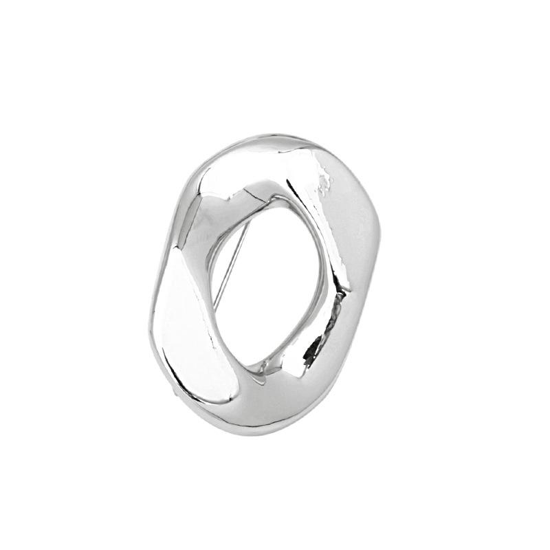 1 Stück Modische Minimalistische Unregelmäßige Hohl O-Form Brosche, Vintage Minimalistischer Eleganter Stil Schmuckaccessoire für Anzüge und Kleider