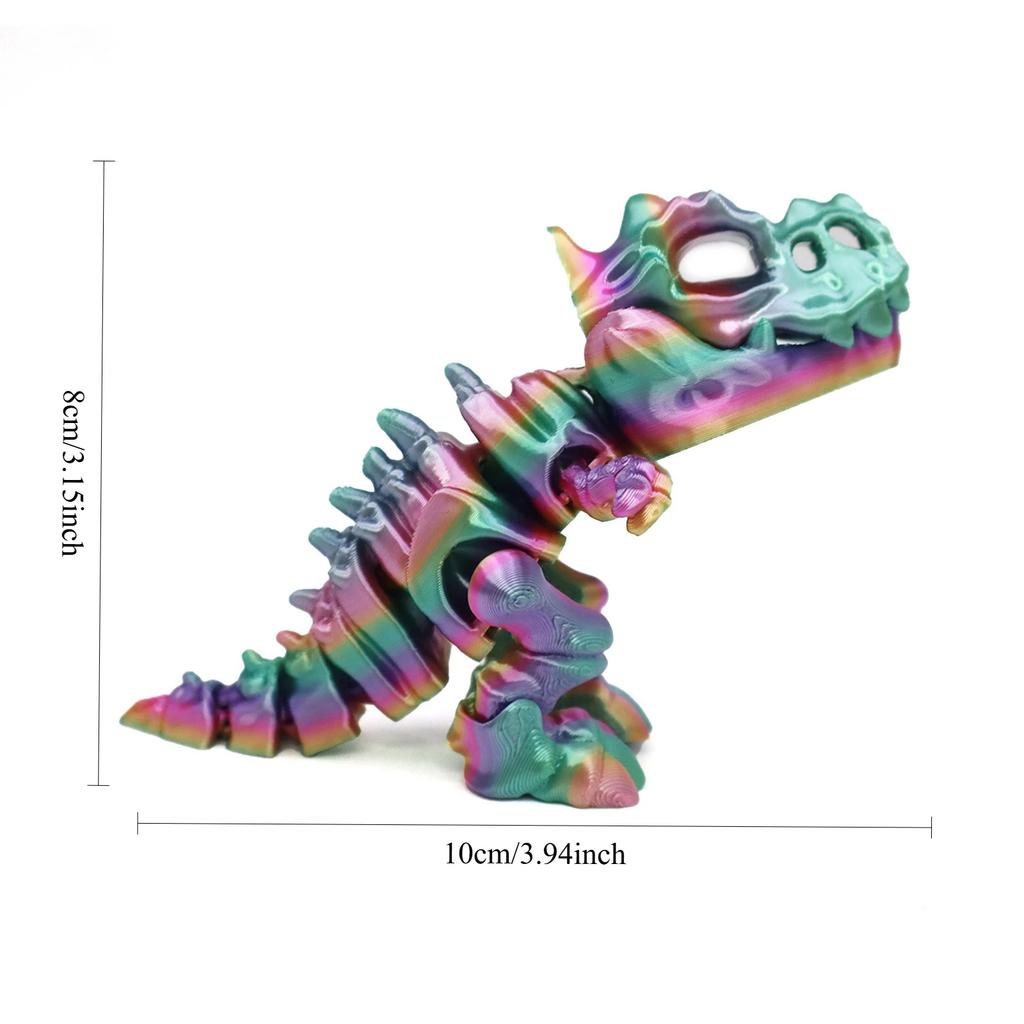 3D Printed Dragon Toys Figurines Model Desktop Decoration Fidget Toy Rotatable Tyrannosaurus Rex Skeleton Dinosaur Miniatures
