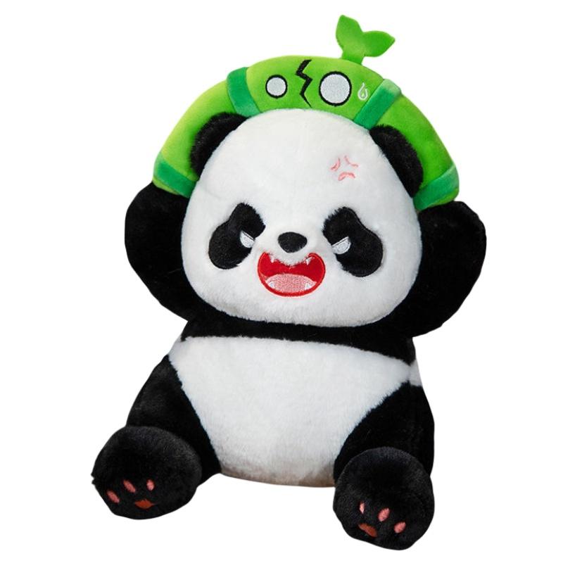 Cute Iron Head Bamboo-breaking Panda Plush Toy Animal Zoo Gift Stuffed Animal Birthday Present Panda Doll Characters)