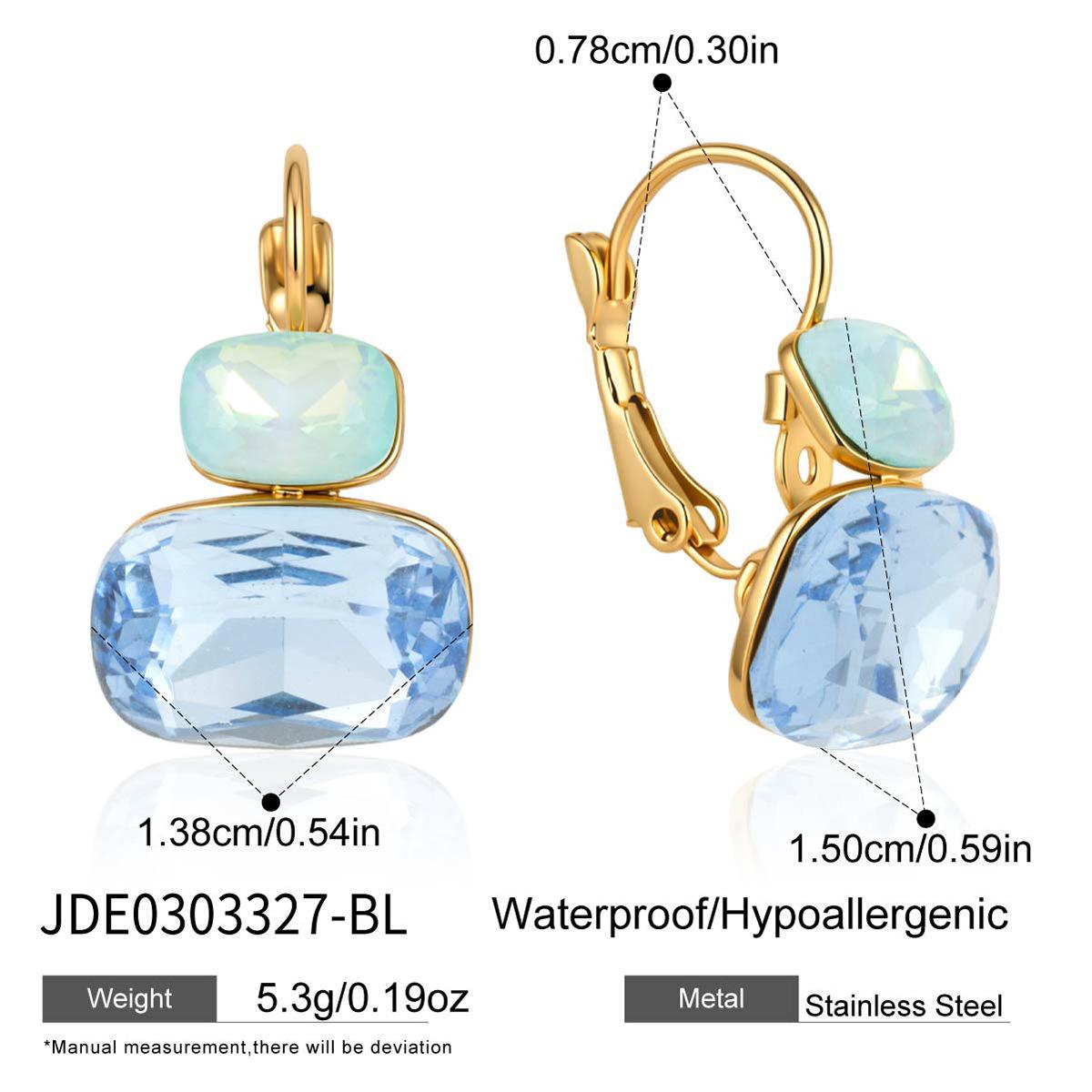 Crystal Titanium Steel Ear Buckle Earrings Stylish Women Jewelry