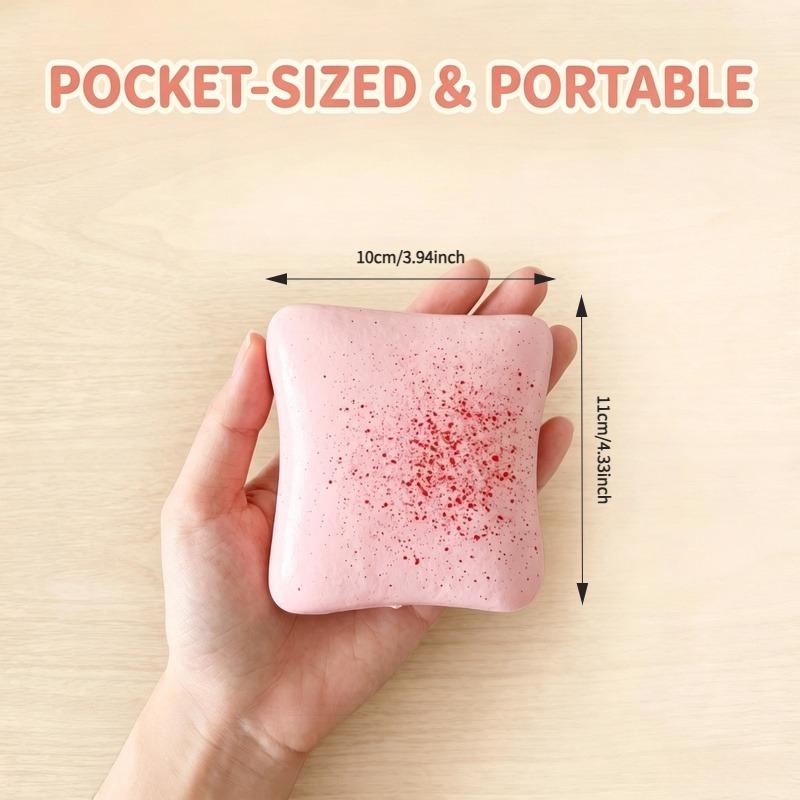 Strawberry Yogurt Toast Squishy Toy Soft Slow Rising Stress Relief Fidget Squeeze Cute Portable Decompression Gift