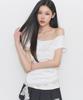 ILLIGO Lace One-Shoulder Shirred Top White