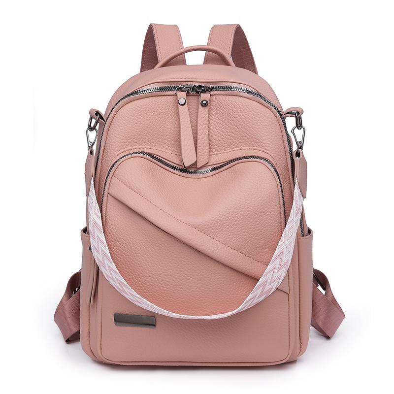 2025 new retro versatile backpack women's soft leather college student premium texture travel backpack shoulder bag