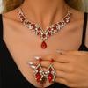 Retro Rhinestone Jewelry Necklace Set - Luxurious Evening Dress Accessories