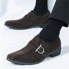 Fashion New Men's Pointed Faux Suede Leather Shoes Designer Monk Strap Loafers Formal Wedding Prom Dress Homecoming Footwear