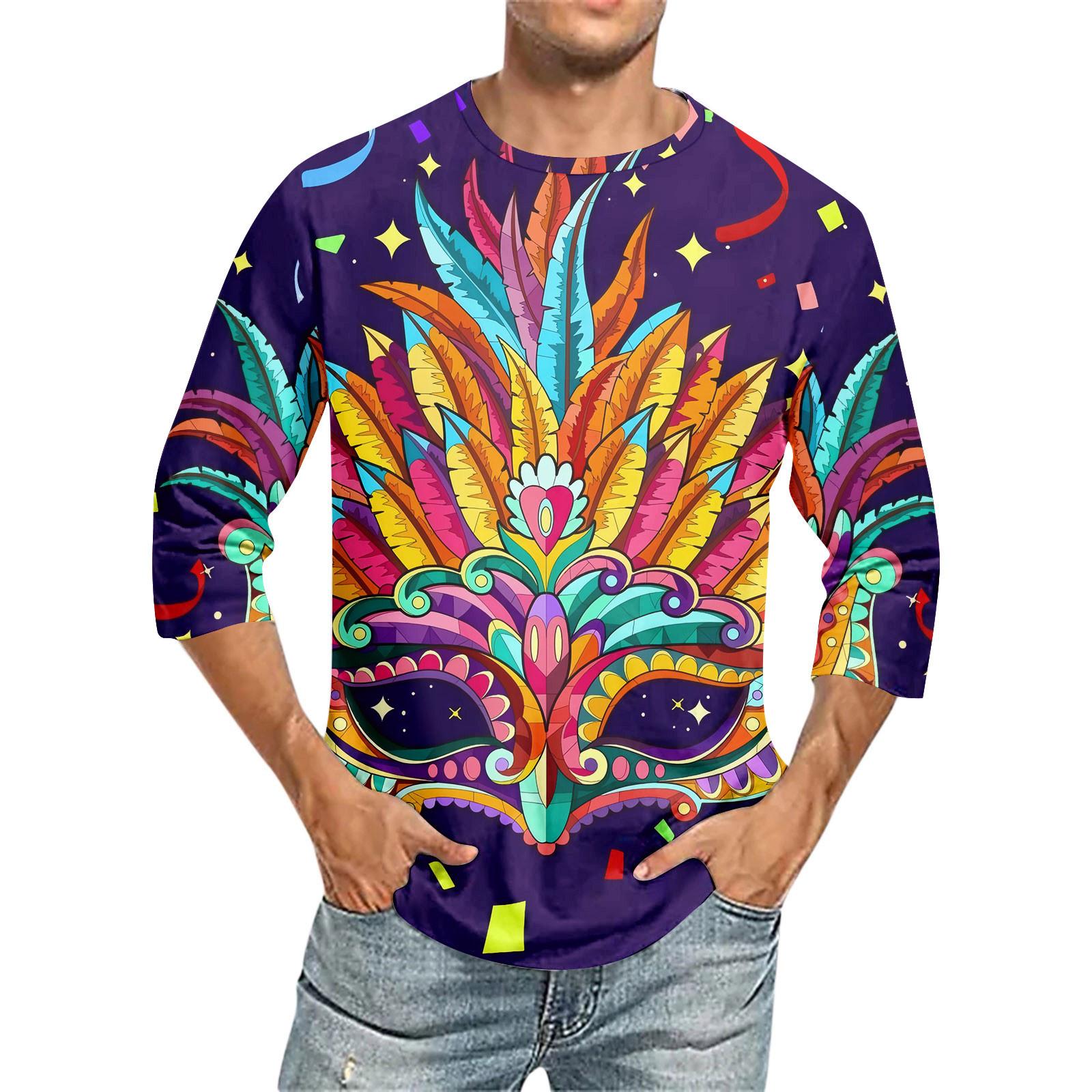 

Мужская футболка с круглым вырезом и рукавом семь четвертей, мужская повседневная свободная футболка с рукавом семь четвертей XL арбуз красный