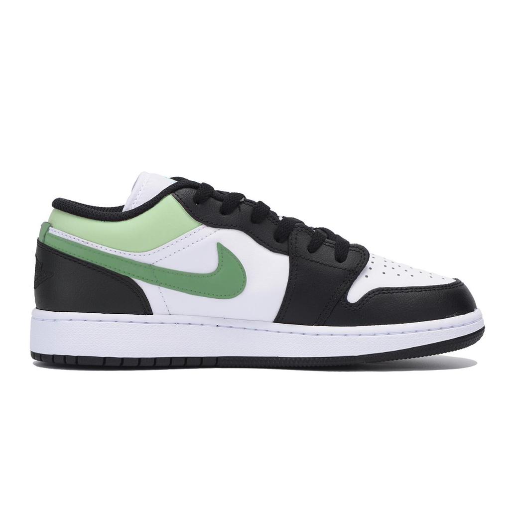 Jordan Air Jordan 1 Abrasion Resistant Slip Resistant Low top Vintage Basketball Shoes Men's Black White Green 553558-131(Team85-)
