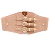 1 Pcs Fashion Women Wide Belt New Metal Buckle Elastic Waistband Leather Rivet Ultra for Stretch Thick Waist Dress