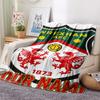 1PC Custom Name Wrexham AFC Patterned Flannel Blanket Suitable For All Seasons for Home Decor Warmth and Comfort Gifts Holiday Present