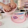 Silicone Dual Nail Soaking Bowl Nail Polish Dip Powder Remover Manicure Bowl with Tool Slot Pink