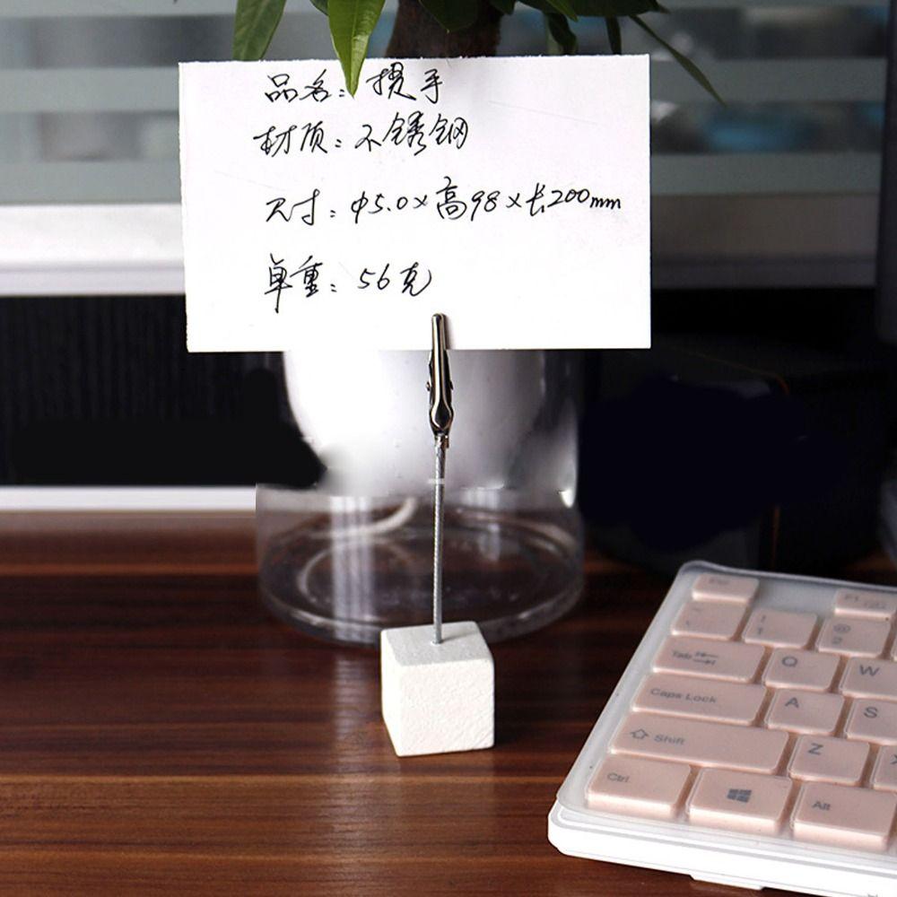 10Pcs Multi-Color Table Number Stand with Crocodile Clasp Wooden Block Photo Holder  Table Setting