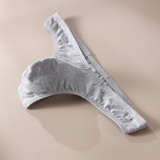 Xiaobudian Men Thong, Low-Waisted T-Shaped Cut Briefs, U Convex Supportive Pouch Panties, Elastic Fit No Slip Lightweight Underwear for Daily Wear
