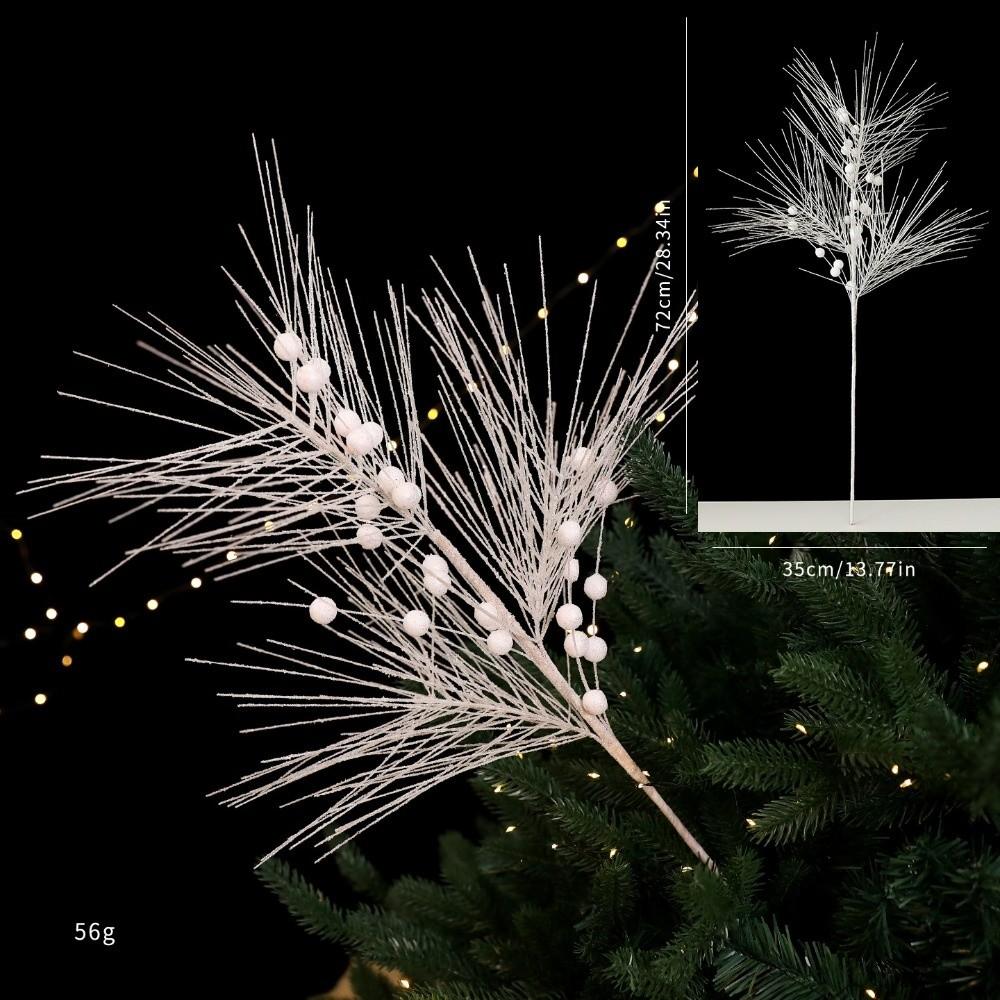 Glitter Branches Christmas Tree Pendant DIY Shiny Christmas Cypress Leaf Handmade Creative Christmas Leaf Pendant