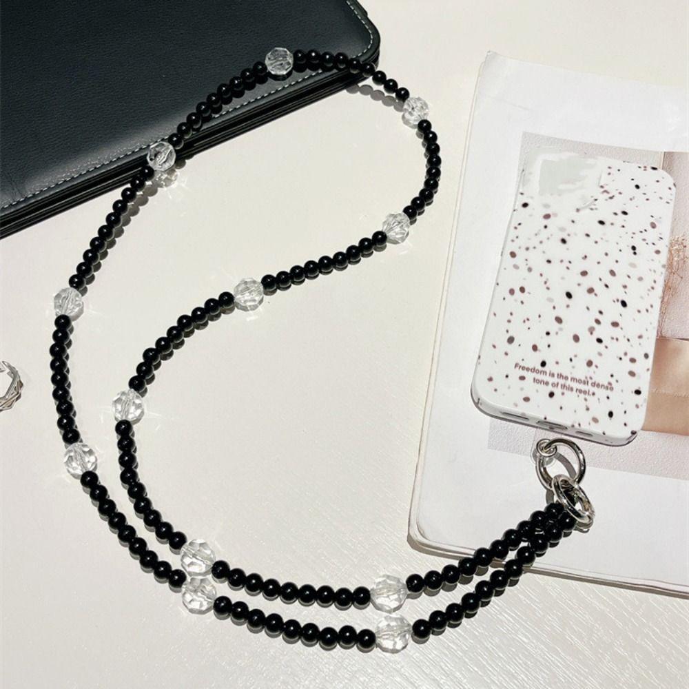Crossbody Mobile Phone Chain Long Beads Phone Strap Phone Hanging Rope Cellphone Lanyard Girls