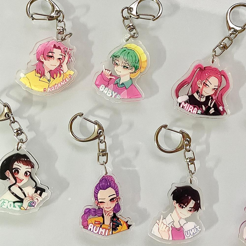 8 Stück Kpop Dämonenjäger Huntrix Saja Boys Schlüsselanhänger Rumi Zoey Jinu Mira Meine Seele verkauft Schlüsselanhänger - Kpop Fan Zubehör Schmuck
