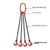 Four-Limb Lifting Chain Sling Set with Two Hooks and Lifting Eyes - Available in Single, Double, and Four Leg Options