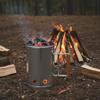 Stainless Steel BBQ Carbon Barrel With Handle Charcoal Bucket  Yard