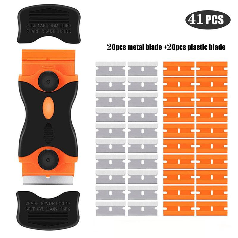 

Double-Sided Scraper With Plastic Handle Blade Combination Portable And Replaceable Multifunctional Double-Sided Scraper