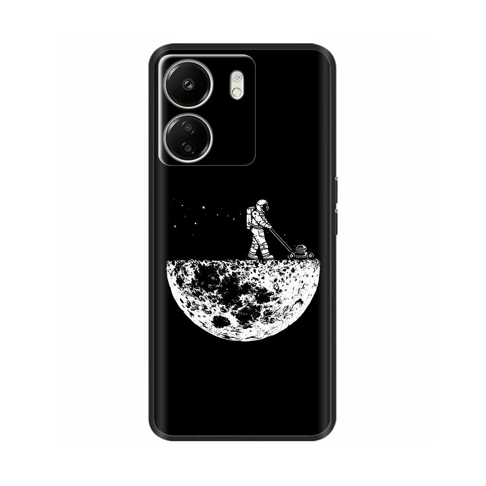 For Xiaomi Poco C65 Case Cute Luxury Painted Back Cover Soft Black Silicone Phone Case For Xiaomi Poco C65 PocoC65 Fundas Bumper