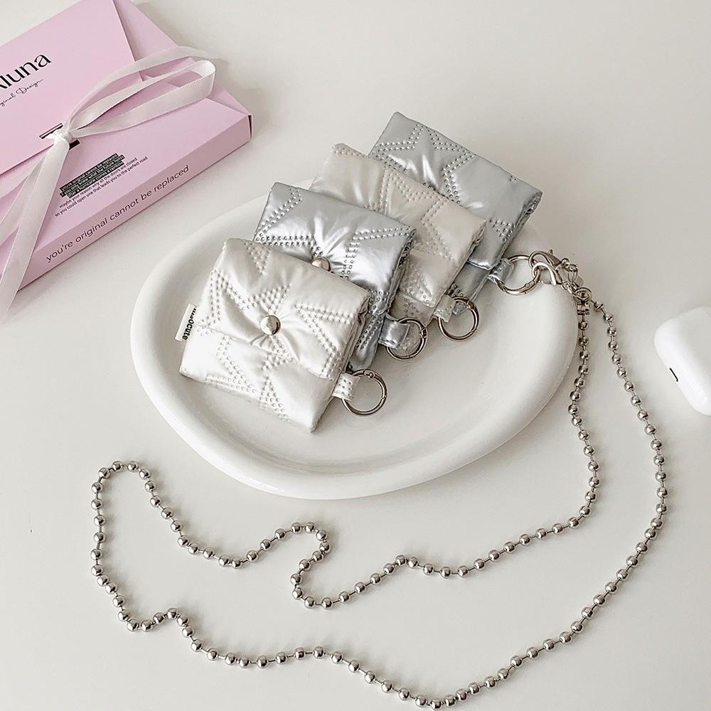 Lightweight Data Cable Organizer with Chain Mini Earphone Pouch Portable Headphone Storage Bag